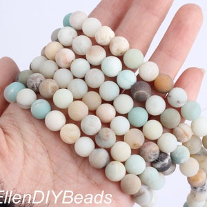 4/6/8/10/12mm Frosted Matte Colorful Amazonite Beads, Round Smooth Gemstone Beads, DIY Jewelry Making, Wholesale Loose Beads-15inches-MS0023 image 6