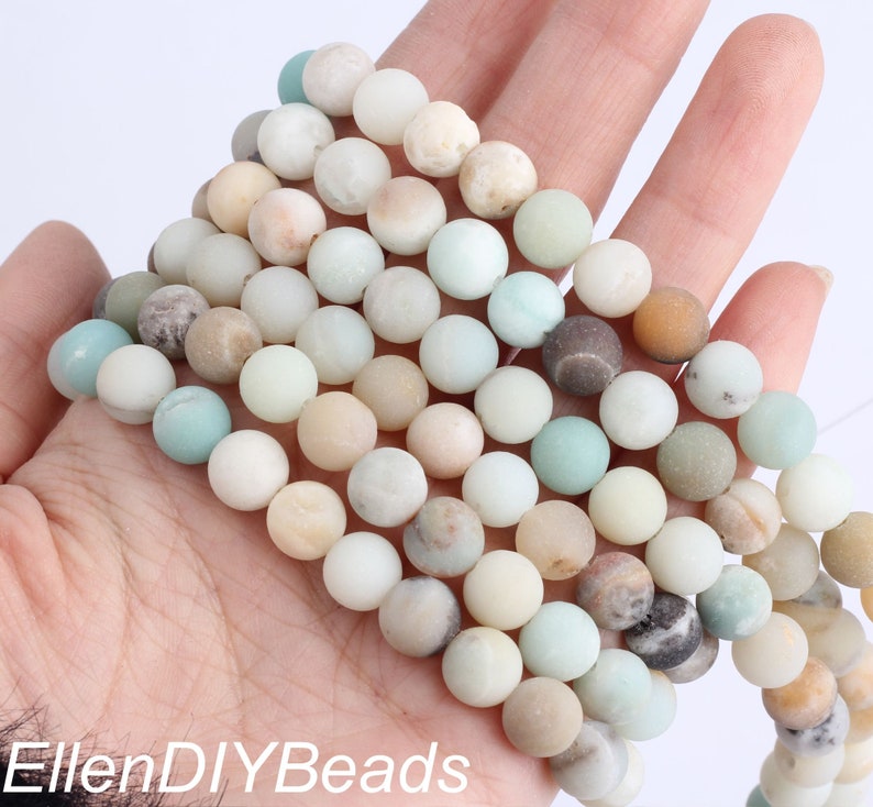 4/6/8/10/12mm Frosted Matte Colorful Amazonite Beads, Round Smooth Gemstone Beads, DIY Jewelry Making, Wholesale Loose Beads-15inches-MS0023 image 6