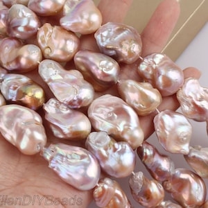 Genuine Big Baroque Pearls, Good Quality Mix Color Freshwater Fireball Pearls, Loose Pearl Strand ,Wedding Pearls--16 inches--YHZ004-2