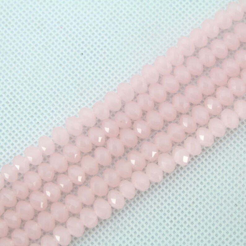 Cuentas de cristal facetadas redondas rosas de 6 mm, cuentas de cristal rosa, cuentas redondas de vidrio con piedras preciosas, cuentas espaciadoras de piedras preciosas sueltas para pulseras DIY-BR017 imagen 3