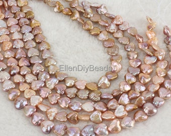 Few Good Quality Natural Heart shape Purple Freshwater Pearls, Loose Freshwater Cultured Pearls,Genuine Lustrous Pearls-16 inches