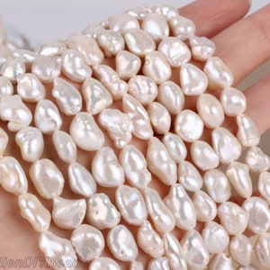 Perla áspera de 10-16 mm, sin agujero, perlas naturales, perla barroca sin  perforar, perlas surtidas, perla grande, 50 g
