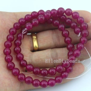 6mm,8mm,10mm,12mm,14mm Purple Jade Gemstone Beads, Round Smooth Jade Beads, Loose Beads, Candy Jade Beads Supply--63 pcs---15 inches---BJ050