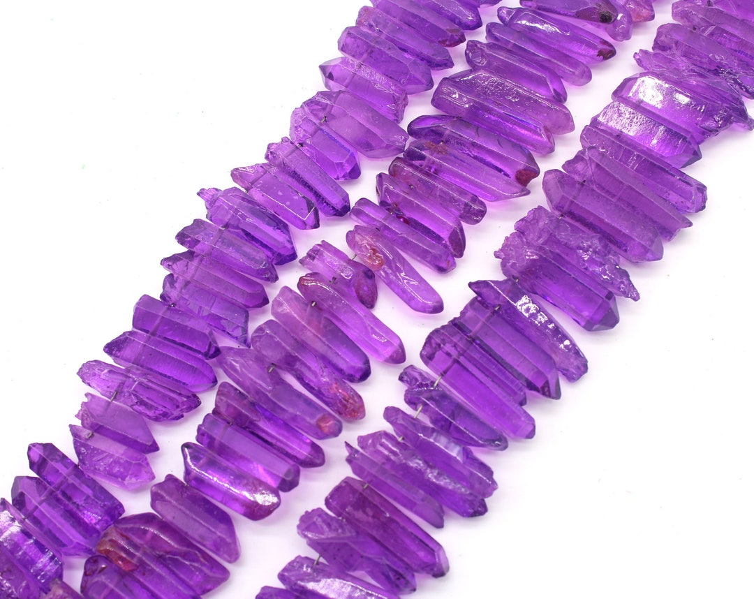 Purple Raw Quartz Points,titanium Quartz Cluster Point, Top Drilled