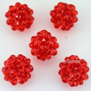 5Pcs-22mm Crystal Glass Ball Beads,Loose Round Disco Beads For Earrings Bracelet Necklace,Rosary Jewelry Charm--BR047