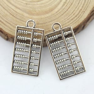 13x25mm--8pcs--  Abacus Charms, Antique Silver abacus charms pendant, 2 Sided ,Chinese abacus
