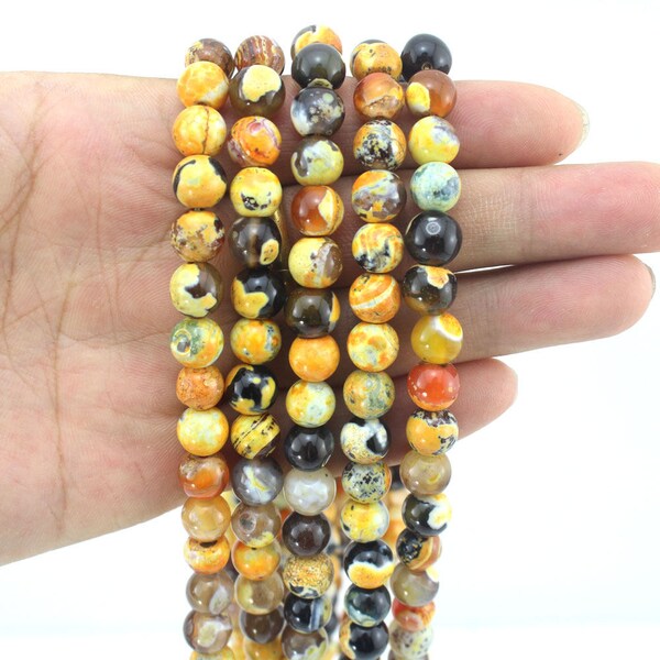 Yellow Agate Beads Etsy