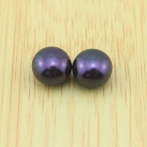8-9 mm Button Peacock Black Freshwater Pearl Beads,Loose Pearl Earring Beads,Earring Stud Pearl Material,Pearls For Rings Earrings -JB044