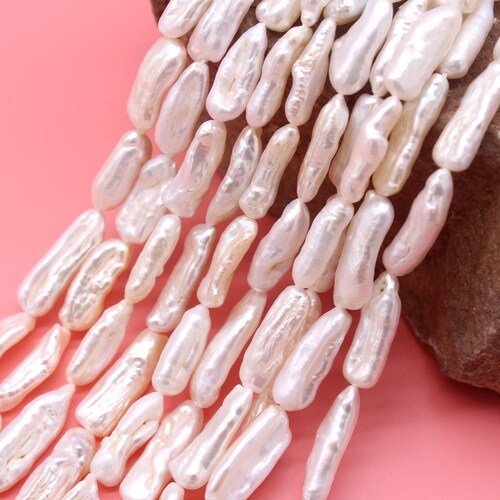 Natural Baroque Freshwater Cultured Biwa Pearl Stick Point Jewelry Making Beads 