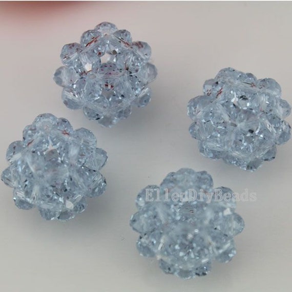 5Pcs,Cute 22mm Handmade light purple Crystal Ball Beads,DIY Jewelry  Making,Crystal Ball Beads, Necklace Charms-BR042
