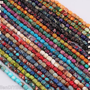 Puede incluir: 21 hileras de cuentas cuadradas de jaspe de varios colores. Cada hilera está etiquetada con un número del S1 al S21.