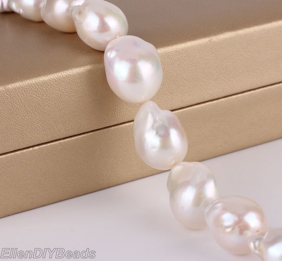 16-18x18-22mm Natural White Fireball Baroque Pearls, Large Real