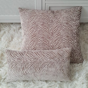 Chenille Velvet Cream Oblong Cushion Cover