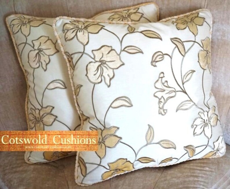 Victoria 22x22 Velvet Embroidered Extra Large Cushion Cover Etsy