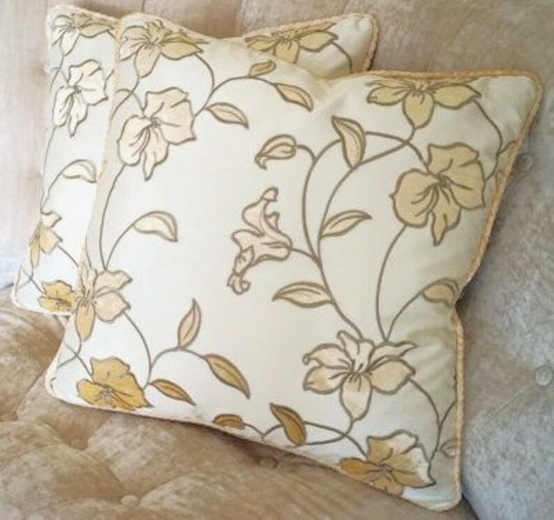 Victoria 22x22 Velvet Embroidered Extra Large Cushion Cover Etsy