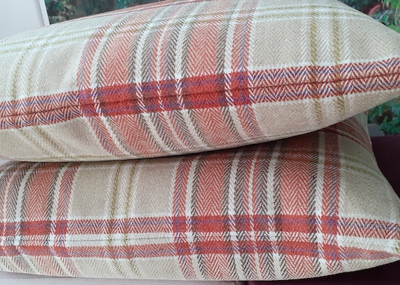 Cream hot sale tartan cushions