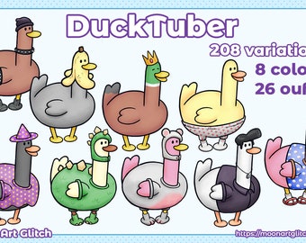 PNGTuber Duck Pato / 8 COLORS / 26 Oufits / VTuber Avatar streaming games / Premade Png Tuber / Discord Twitch Game Streamer / Goose Ganso