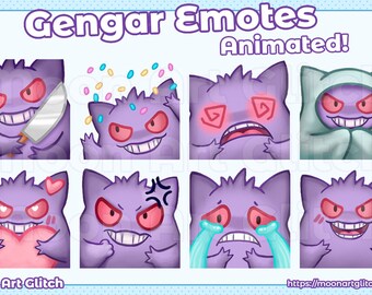 GENGAR ANIMATED EMOTES / Twitch Youtube Discord Streamer Tiktok / Pokemon / Gif