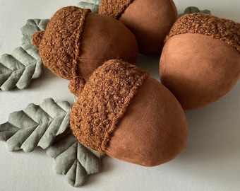 Acorn decor, Woodland acorn soft, Stuffed acorn, Acorn baby, Woodland nursery decor, Plush acorn, Fall acorn decor, Acorn nursery pillow