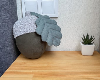 Acorn christmas ornaments, Acorn gift, Acorn decor, Country decor, Stuffed acorn, Winter acorns, Dimensional acorn pillow, Acorn decorations