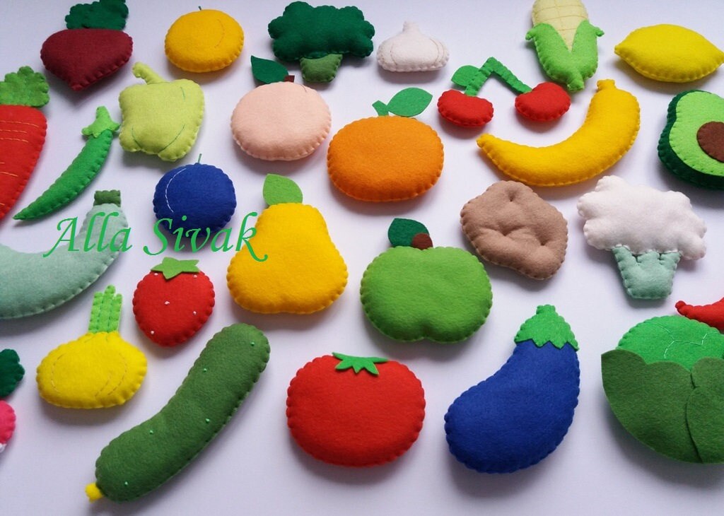 Felt Fruits and Vegetables Felt Food Vegetables Felt Fruit Etsy