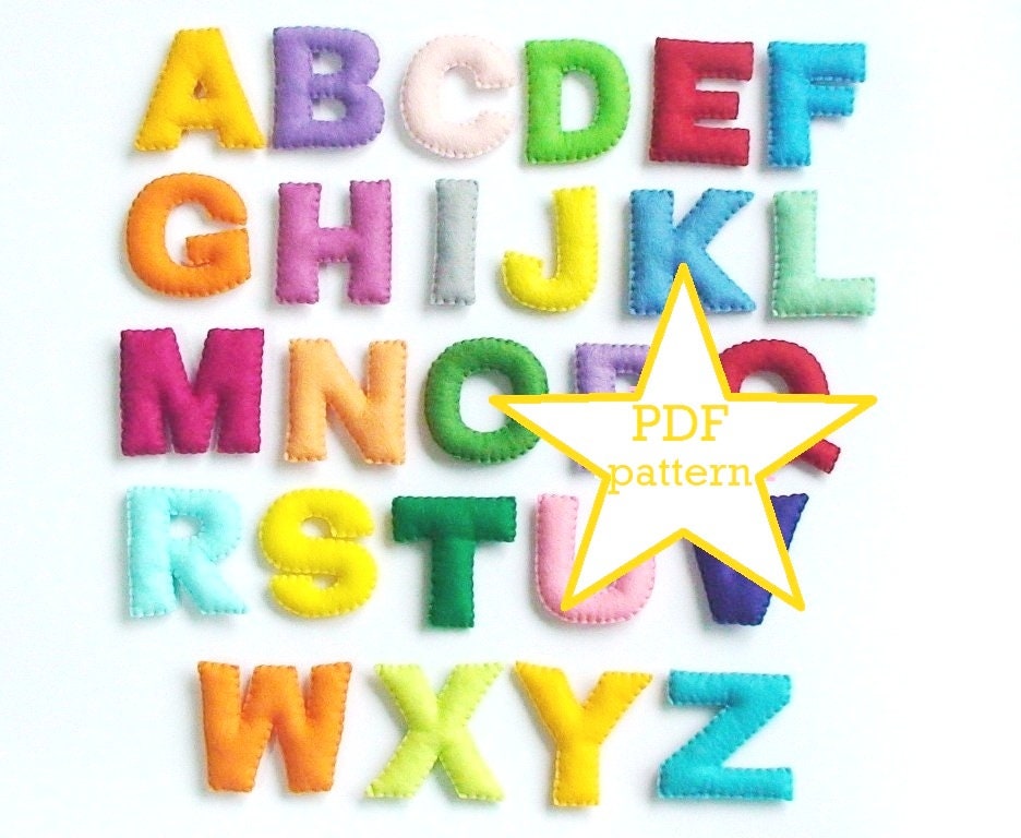 Felt Alphabet Letters Pdf Stuffed English Alphabet Pattern Etsy