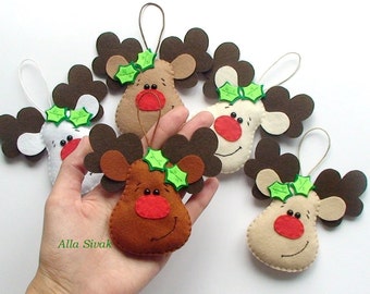 Felt Reindeer Christmas Decoration Christmas Rudolph Decoration Merry Christmas Christmas felt reindeer Rudolph the red nosed reindeer