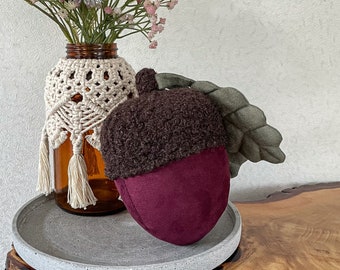 Woodland nursery decor, Acorn nursery, Acorn plush toy, Acorn gift, Acorn christmas decorations, Winter decorative, Boho nursery decorpillow