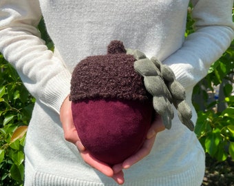 Woodland nursery decor, Acorn nursery, Acorn plush toy, Acorn gift, Acorn christmas decorations, Winter decorative, Boho nursery decorpillow