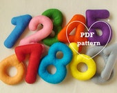 Felt numbers PDF pattern, Learning numbers, Numbers pattern, Educational toy, PDF numbers felt, Stuffed numbers, Big numbers, Soft numbers