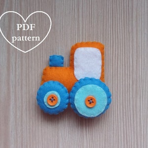 Felt Ornament PDF Sewing Pattern Felt Tractor Pattern Christmas Ornament PDF Felt Tractor Ornament Sewing Pattern Making pattern Transport