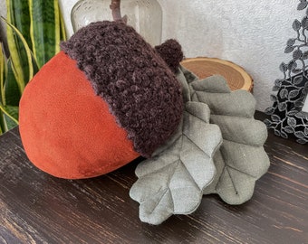 Acorn pillow, Stuff acorn toy, Acorn gift, Handmade acorn, Acorn decor, Woodland acorn soft, Stuffed acorn, Acorn cushion, Whimsical pillow