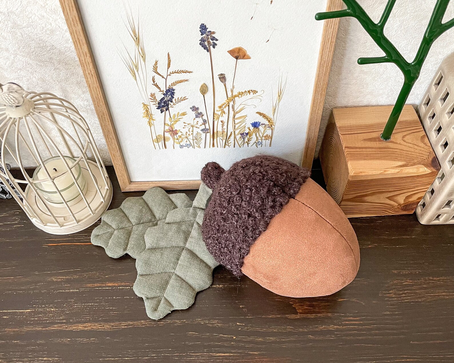 Brown Acorn, Acorn Nursery Decor, Fabric Acorn, Woodland Nursery Decor