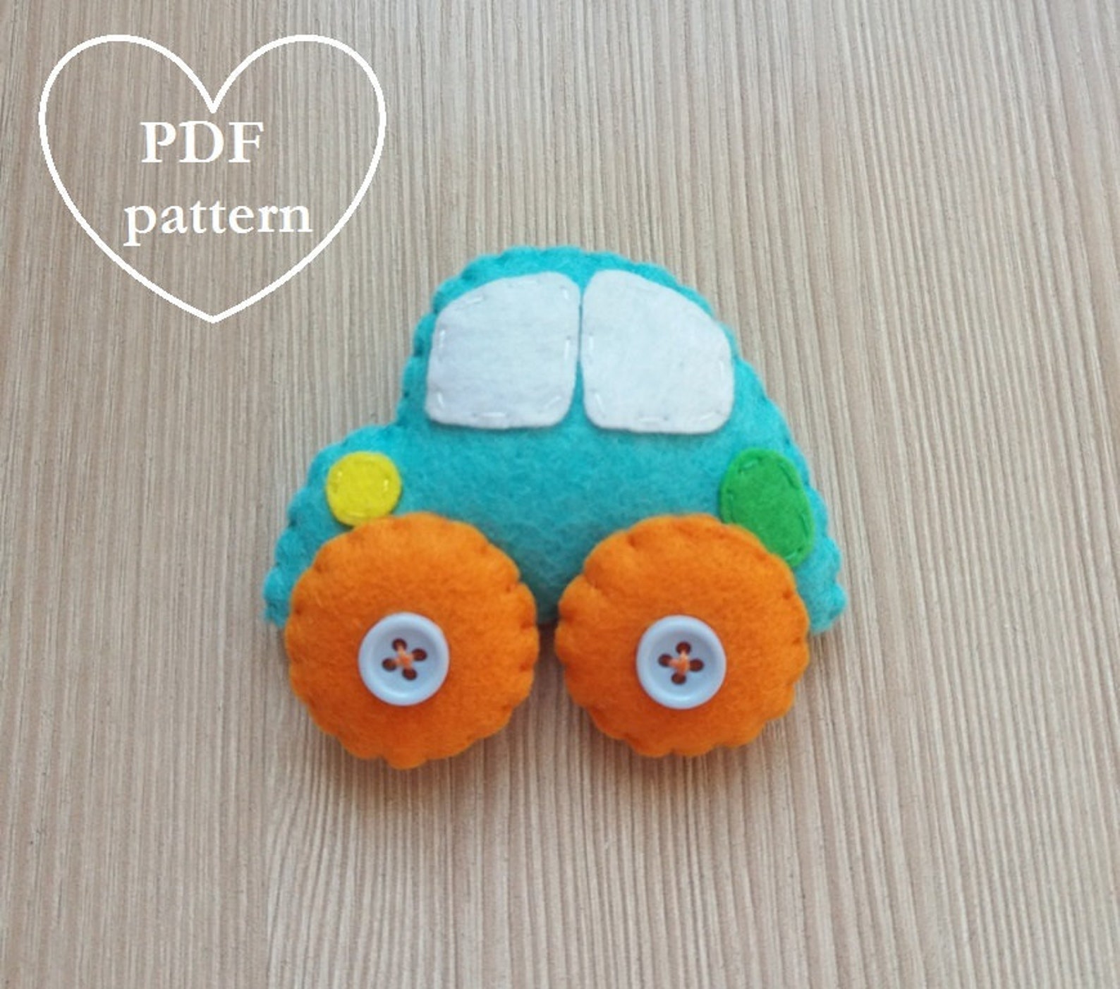 Car Pattern PDF Sewing Pattern Felt Car Pattern Transportation Felt Toy