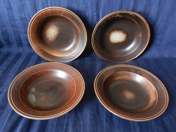 Porsgrund LAVA Pottery Porcelain Salad or Soup Bowls Norway Mid Century