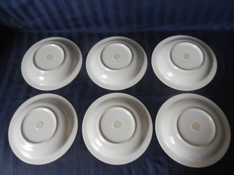 Rare iconic Rosenthal Scenario Metropol set of six soup bowls deep dishes design Barbara Brenner nineties 20th century MINT d 22,6 cm