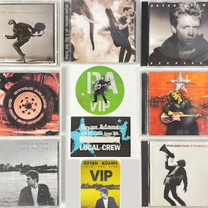 Bryan Adams 7 CD + VIP/Crew Concert Passes Bundle Reckless 18 Waking Neighbors Cuts Knife Hits Into Fire