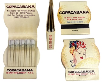 Copacabana NYC Nightclub Bar Barry Manilow 4 Vintage Matchbook Bundle Unstruck