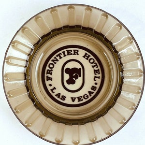 Vintage Frontier Hotel Casino Las Vegas Nevada Vintage AshTray Glass Round Smoke 1960s-70s