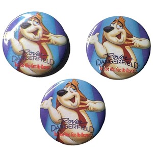 Rodeny Rover Dangerfield Cartoon Dog Gets No Respect 3 Vintage Movie Promo Pinback Bundle 1991