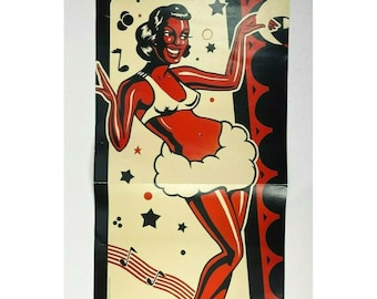 Hatch Show Print Vintage Showgirl Dancer Fold Out 2002 Pin Up Calendar Centerfold 12x12