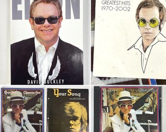 Elton John Greatest Hits Vtg Songbook + Your Song Sheet Music + CDs Bonus + Biography Book