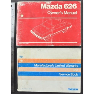 Mazda 626 Owners Manual + 1981 Warranty Service Book 2 Vintage Item Bundle