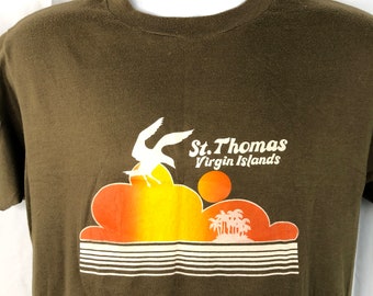 Vintage St Saint Thomas Virgin Islands 1980s M T-Shirt Medium Fit Single Stitch USA Made
