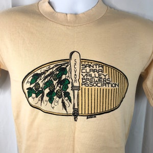 Vintage 1980s Santa Clara Valley Brewers Association SCVBA T-Shirt Small XS Mens Deadstock