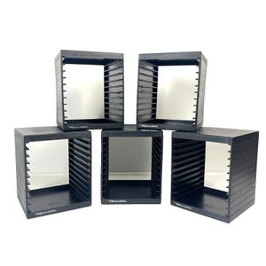 Realistic CD Storage 5 Vintage Organizer Racks Boxes 10 Disc Capacity Each Made in USA Plastic