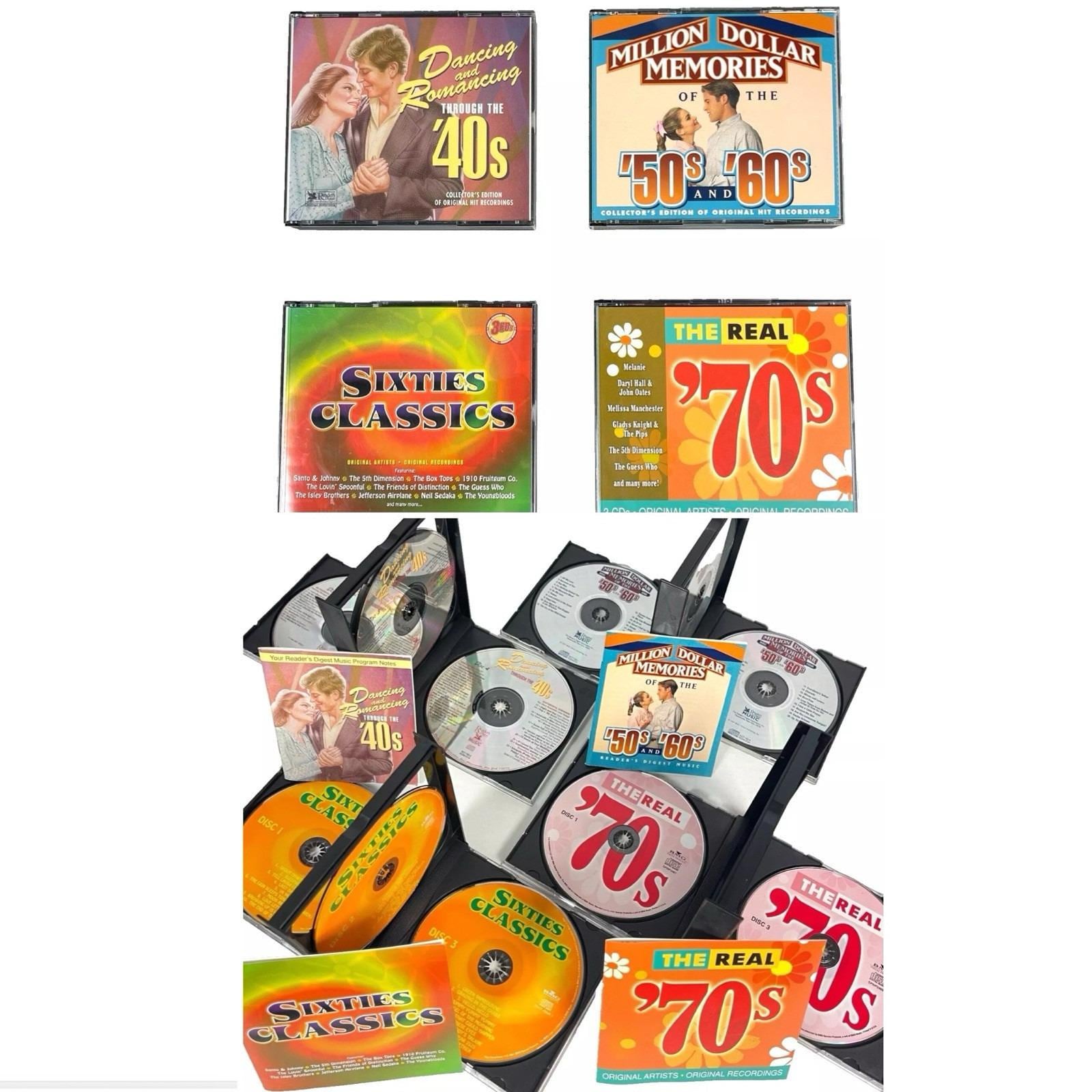 40s 50s 60s 70s Dancing Romancing Sixties Classics Million Dollar Memories 4 Multi CD Sets 14 Discs 224 Songs Readers Digest BMG
