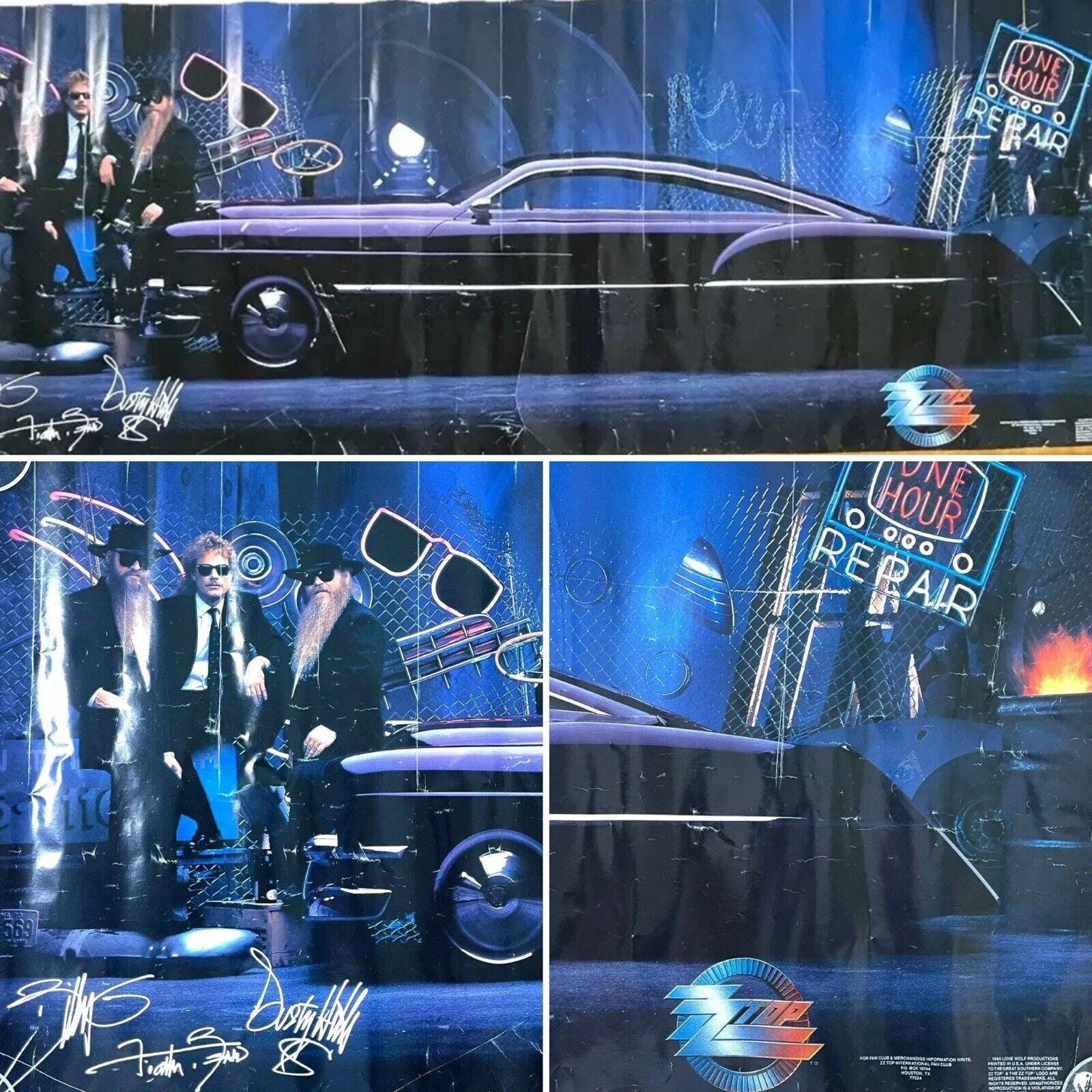 ZZ Top Cadzzilla Vintage 1990 Wide Promo Poster 54
