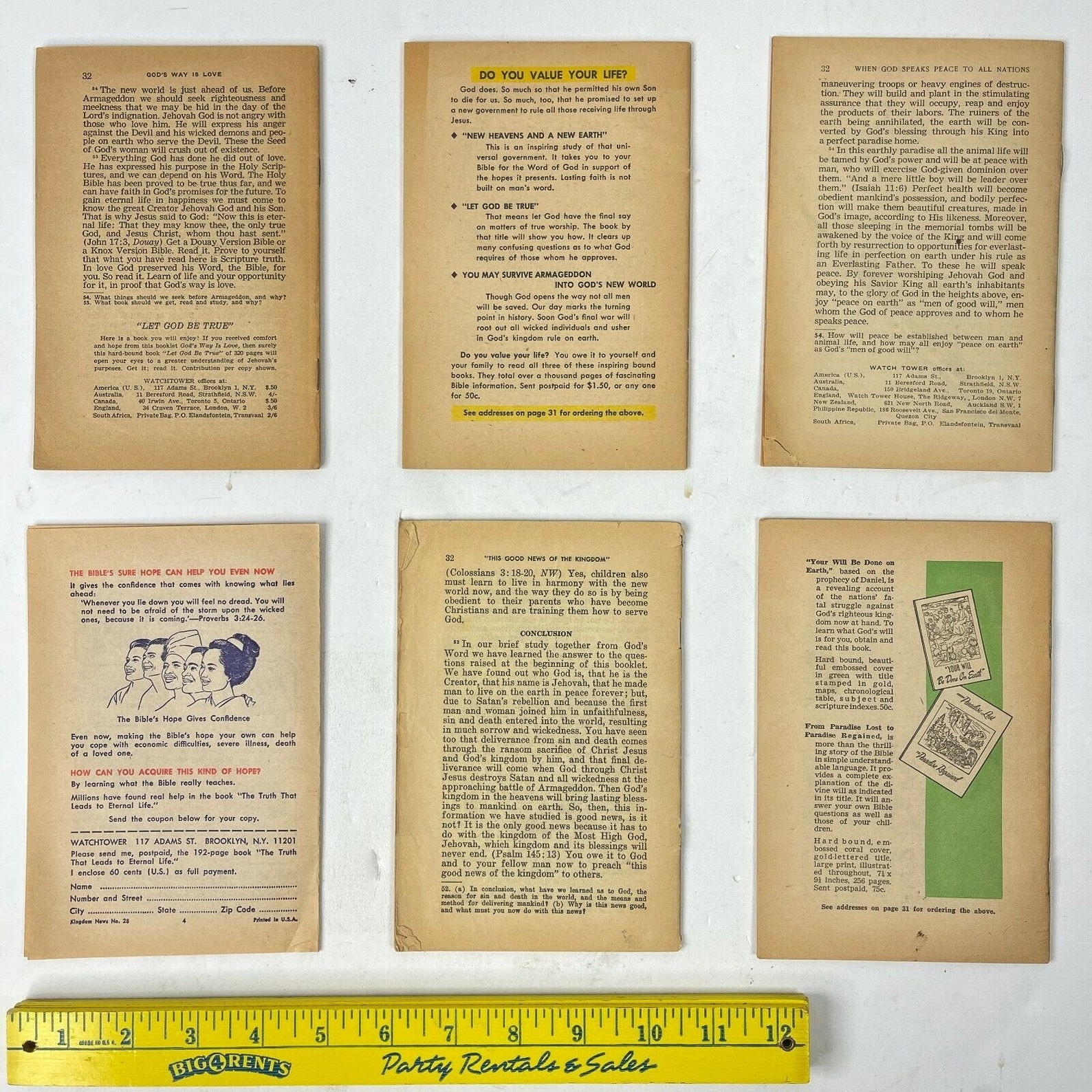Jehovahs Witness Watchtower 6 Vintage Booklet Pamphlet Bundle Gods Way 1950s - Etsy