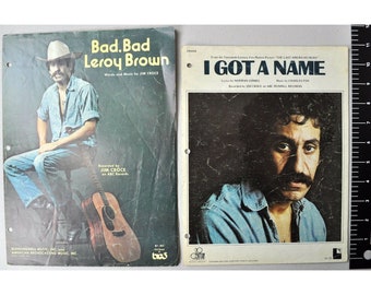 Vintage Jim Croce Sheet Music + Hits CD 3 Item Bundle Bad Leroy Brown I Got A Name 1973